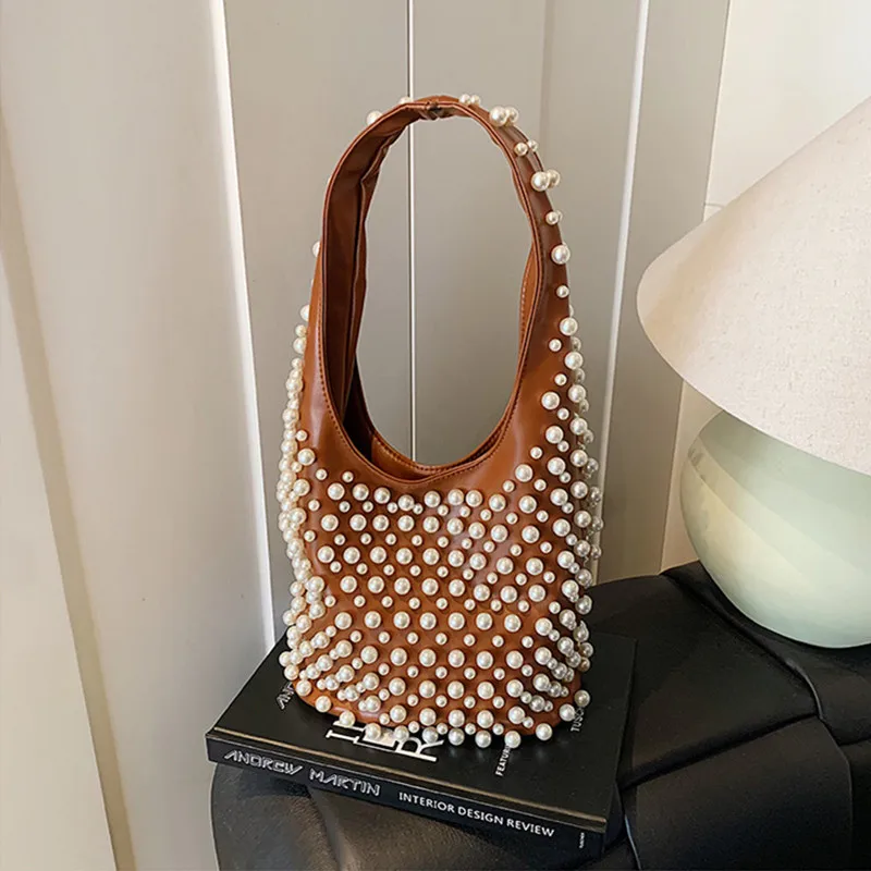 

Элитная дизайнерская сумка-тоут с полной инкрустацией жемчугом, брендовая, класса люкс, для вечеринок, повседневная, на плечо, для путешествий