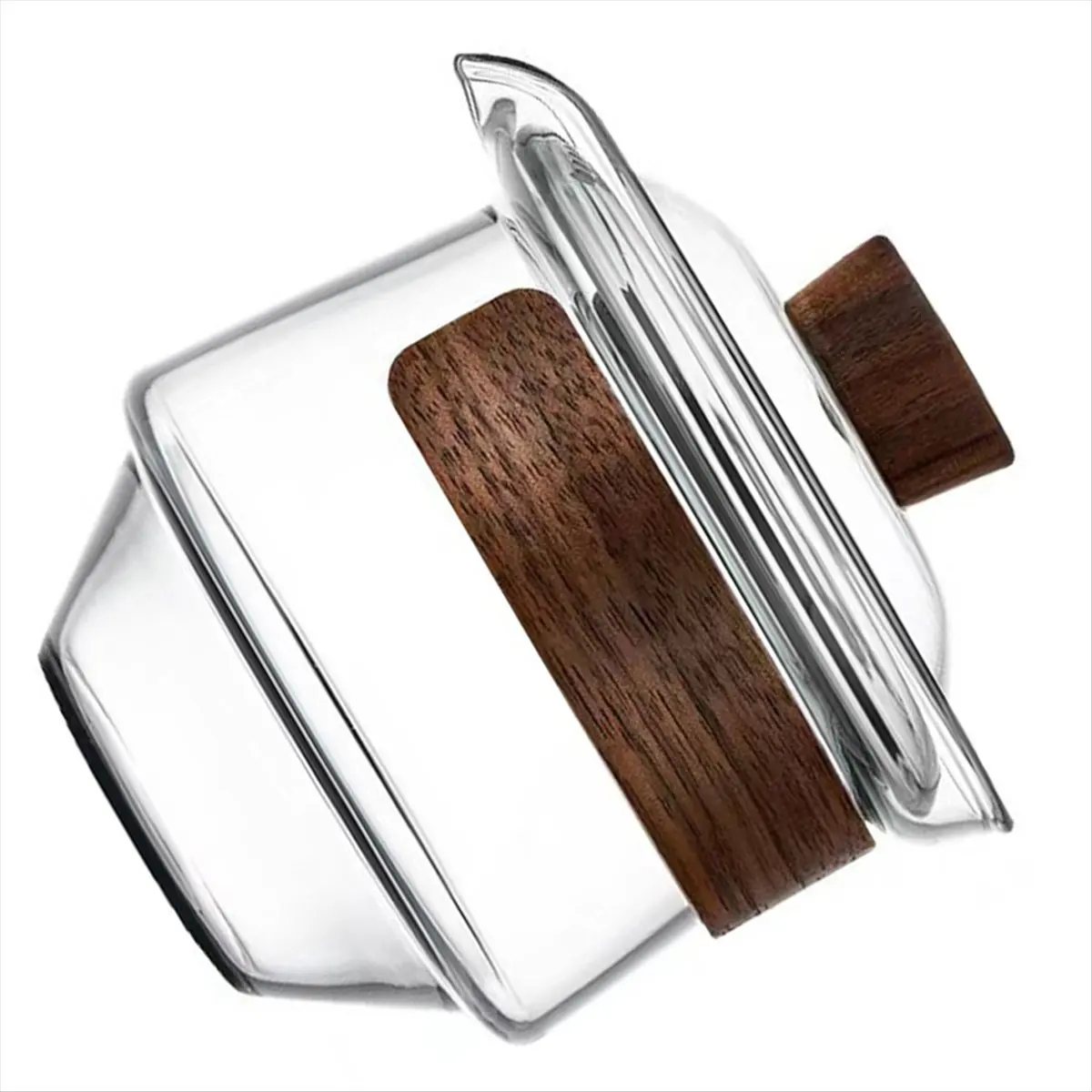 High Silicon Glass Cup with Cup Cover Wooden Heat Insulation Chinese Tea Bowl Tureen Travel Teaware Sets 200ML