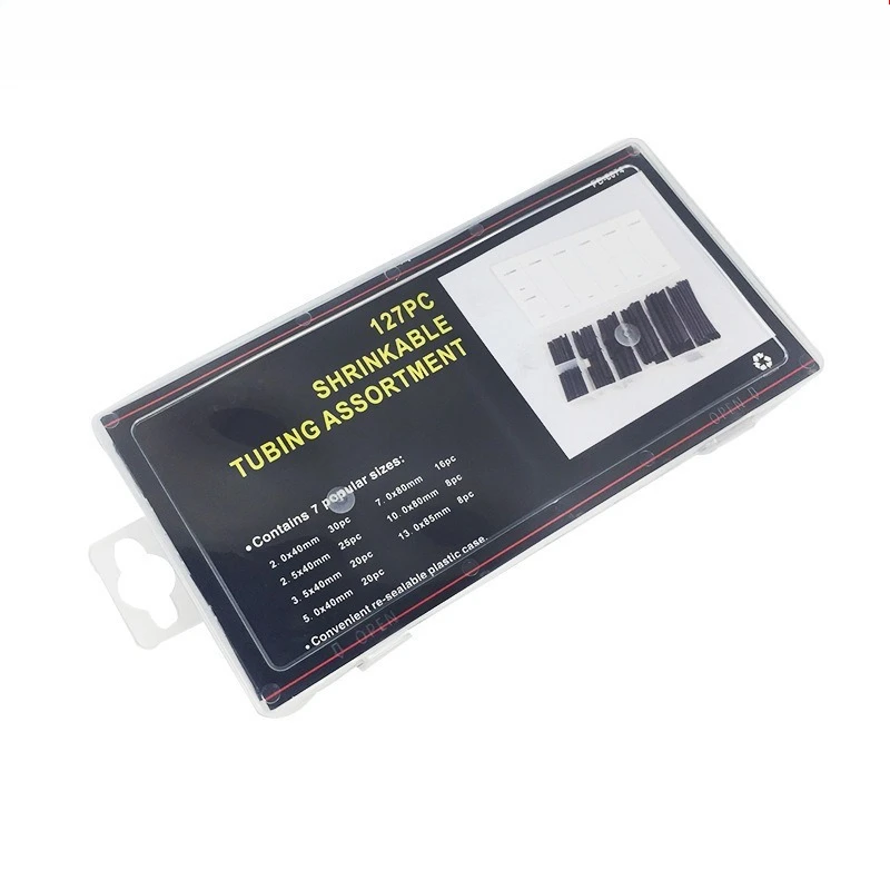 Portable Heat Shrink Tubing Set, 127Pcs Multi-Size Insulation Shrink Wrap Tube with Storage Box for Electrical Projects