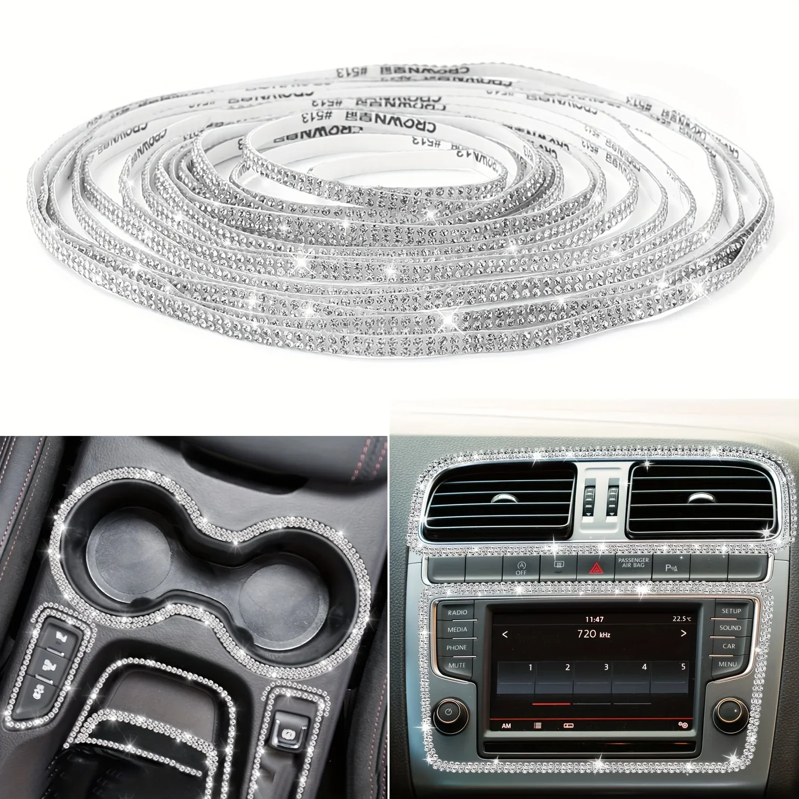 Self-Adhesive Car Interior Stickers,Universal Dashboard Decorative Accents for Both Inside and Outside Vehicle Exterior Trim Use