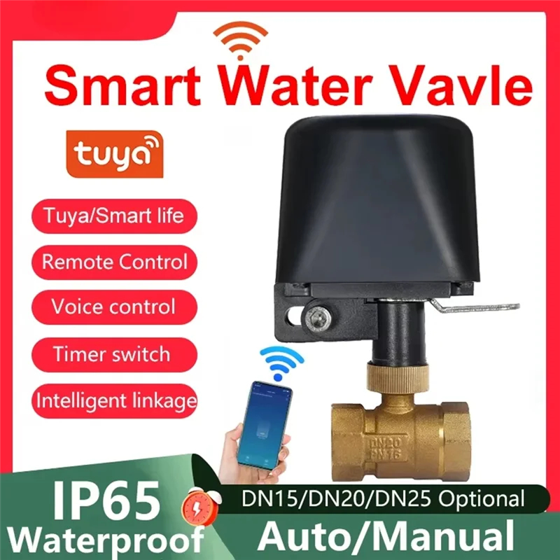 Tuya Smart 3.0 Vavle Wifi Stop Check Valve Gases Water Valve DN15 Wireless Timer Switch Control For Alexa Google Home