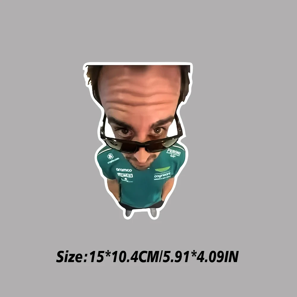 فرناندو ألونسو التصيد راسل ميمي لملصقات السيارات والدراجات النارية، وملصقات الكمبيوتر المحمول، والملصقات العاكسة الفنية #2