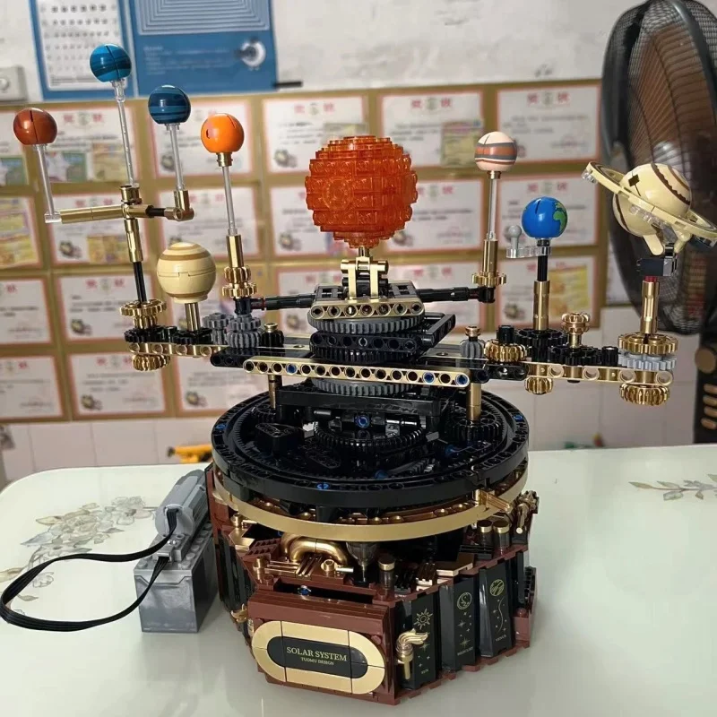 Elektrisch roterend universum Elektrisch zonnestelsel Lichtbouwstenen Zon Aarde Model Ruimte Wetenschap Onderwijs Kerstcadeau
