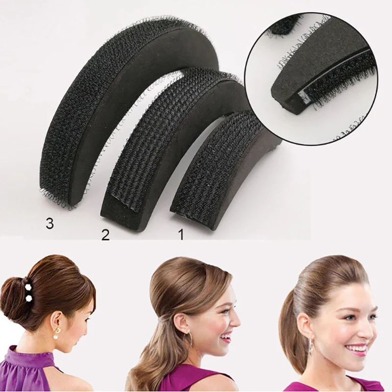 3Pcs Hair Pads Hair Volume Increase Puff Hair Bun Maker Donut Magic Foam Sponge Bump Up Insert Hair Styling daily Accessories