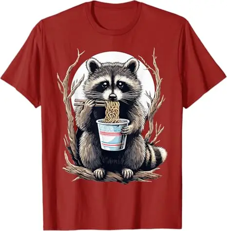3 Racoon Moon Howling Raccoon Head T-Shirt Let's Get Trashed Funny Retro Raccoon Rock Tee Cowboy Trash Panda Western Country Top - Image 6