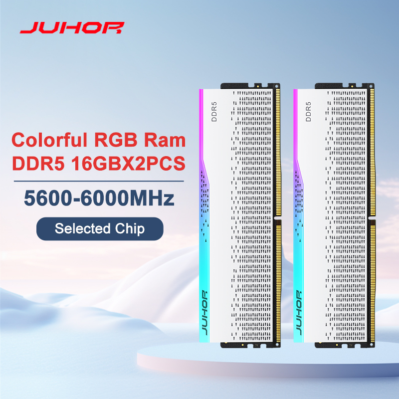 JUHOR Desktop Memory RGB DDR5 16GBX2 6000MHz 5600MHz Dimm High speed Memoria Ram