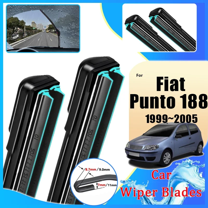 

Car Wiper Blades For Fiat Punto 188 1999~2005 Classic Double Rubber Strip Wipe Cleaning Brushes Protect Windshield Accessories