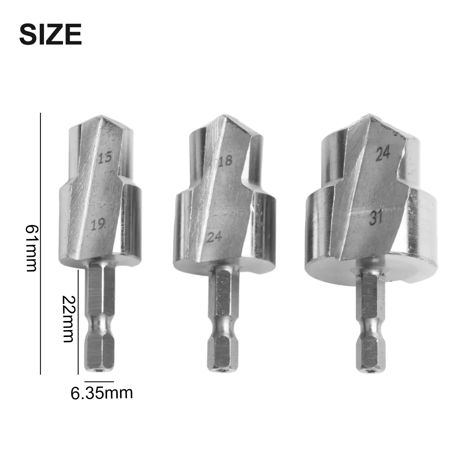 3pcs PPR Lifting Drill Bit  Water Pipe Expansion Drill Punch Plumber Hole Expanding Tool 6.35mm Hex Shank Drill Bit 20/25/32