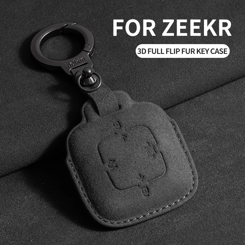 Suede Car Key Case Cover For Zeekr 001 X Car Key Protective Shell Accessories