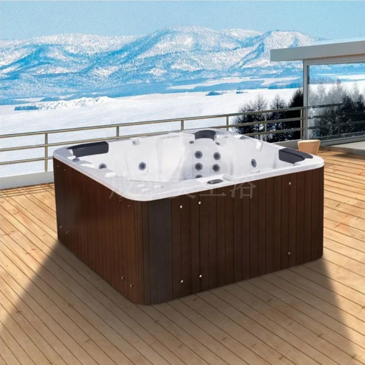 High quality 3 people  outdoor luxury swing spa  massage pool acrylic bathtubs for villa garden