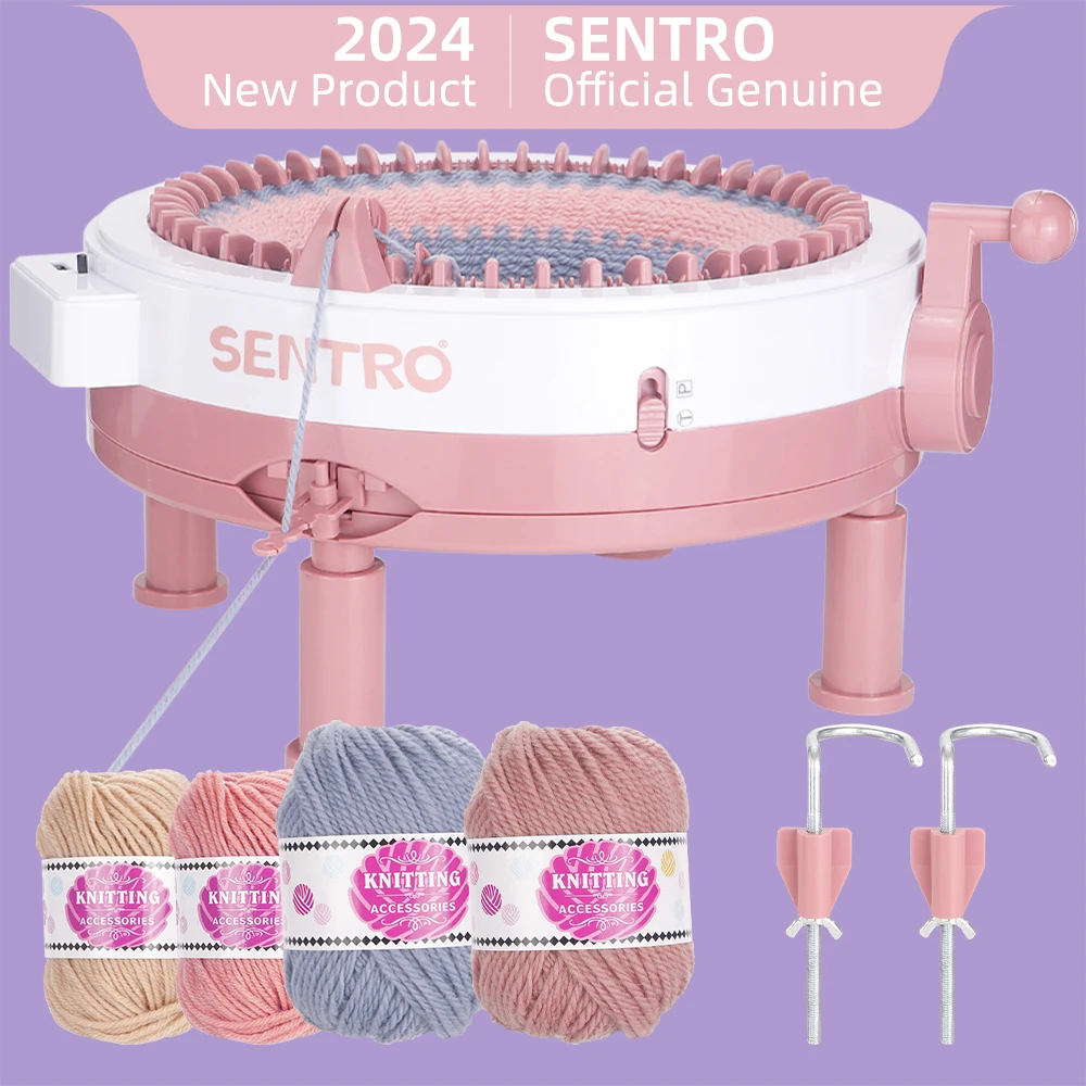 

SENTRO 48 Needles Knitting Machine with Row Counter and Plain/Tube Weave Conversion Key Efficiently DIY Scarf Hat Sock