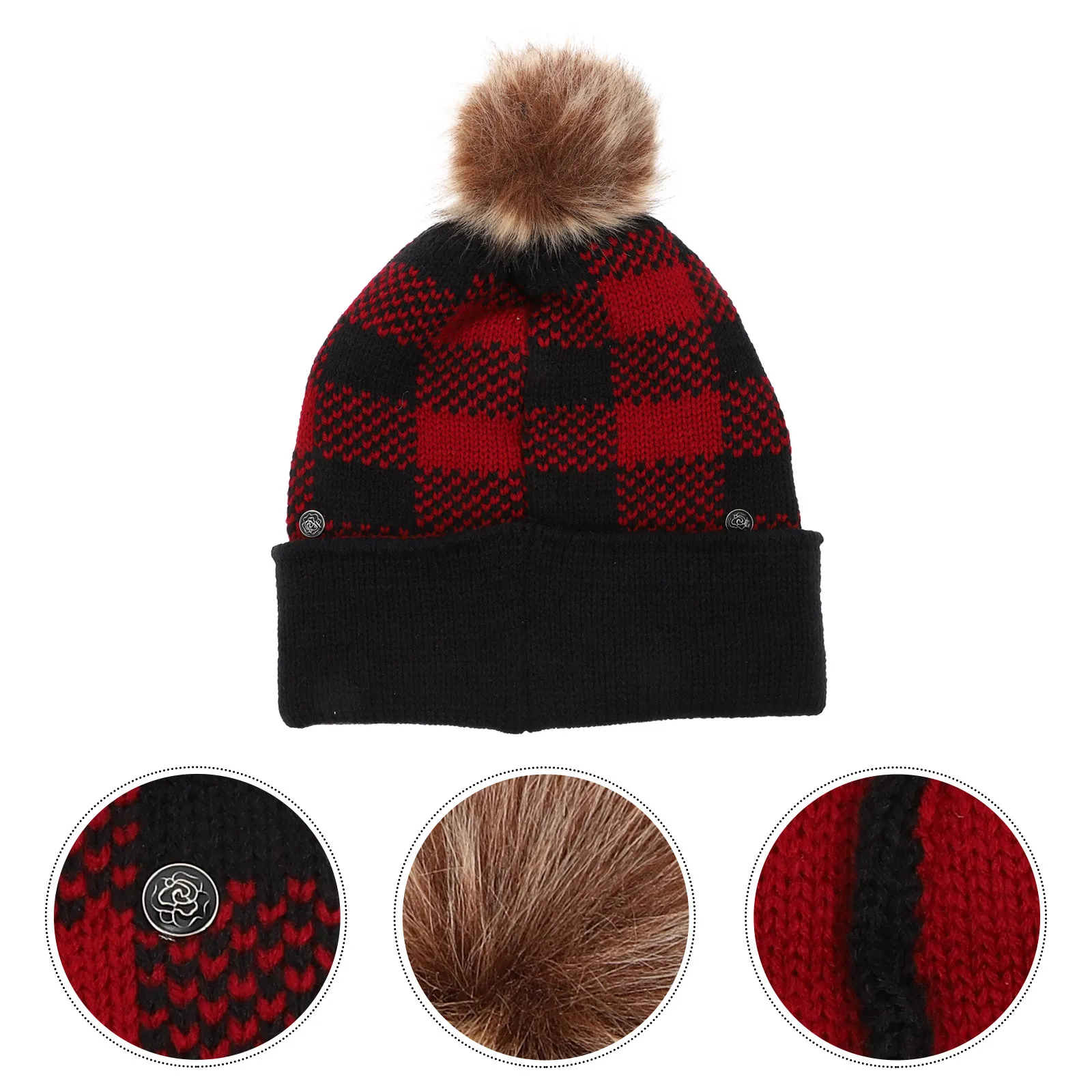 قبعة نسائية محبوكة للشتاء الدافئ للحفاظ على واقي الأذن لركوب الدراجات في الهواء الطلق وتفاصيل رائعة هدية رائعة لعيد الأم