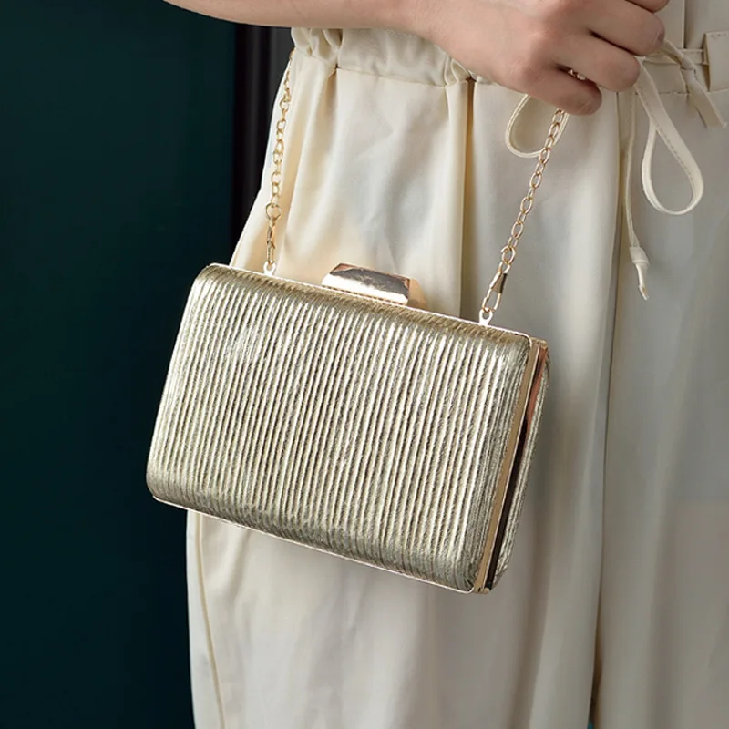 Mini sacs à bandoulière de luxe pour femmes, sacs à main de styliste à rayures scintillantes, portefeuilles de soirée de mariage, petite pochette