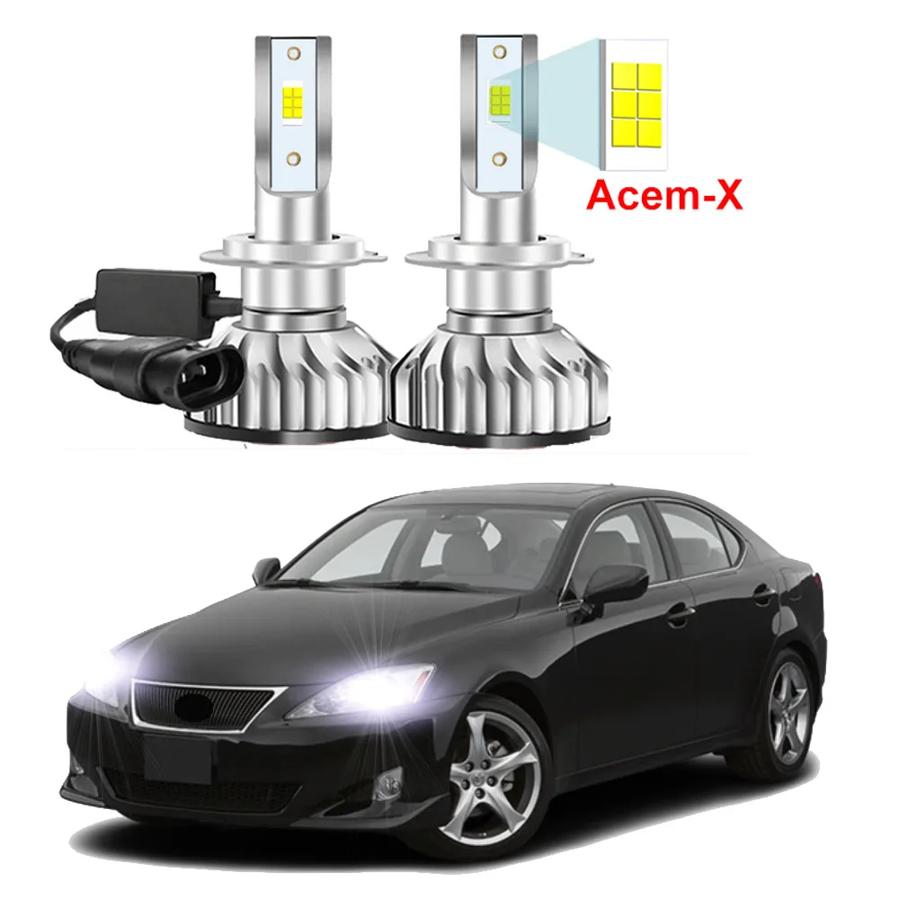 2Pcs Car LED Headlight Bulbs For Lexus IS250 IS350 2006 -2010 High Low Beam Canbus