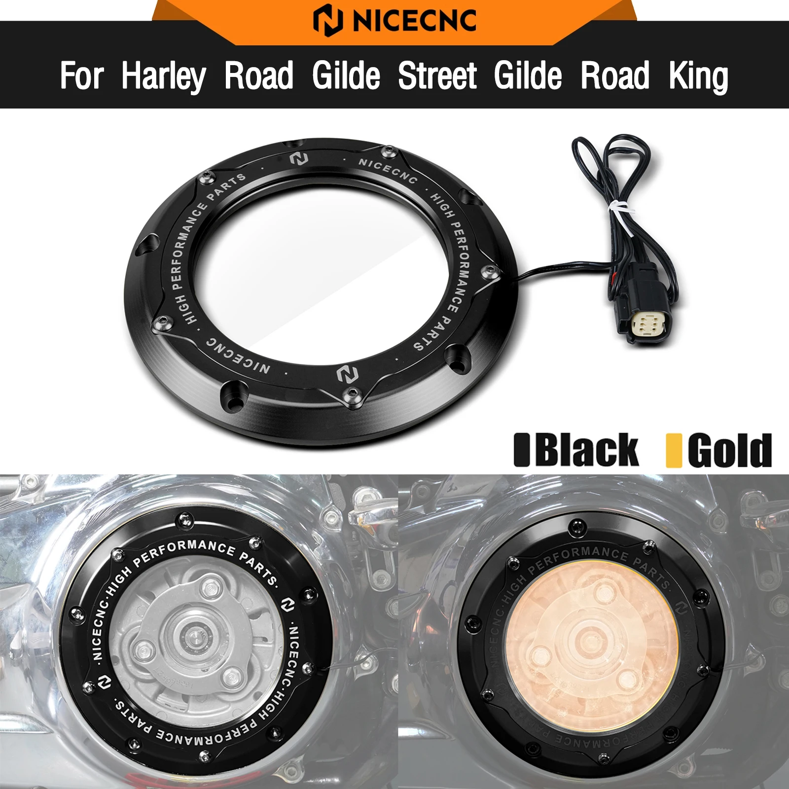 

Для Harley Street Glide FLHX 2016-24 Derby Крышка сцепления Светодиодная лента Road Glide FLTRX Road King FLHR CVO Road Glide FLTRXSE