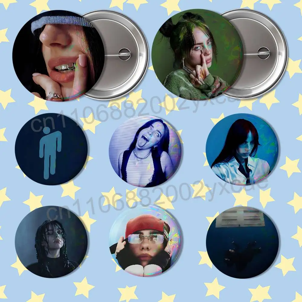 Hit Me Hard And Soft Billie Eilish HD Print 58mm 44mm Round Lapel Pins Pretty Derby Round Display Brooches Brooch Badges