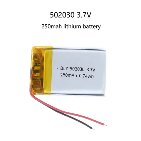 502030 배터리 3.7V 250mAh 502030 장난감, LED 조명, 블루투스 이어폰용 폴리머 리튬 이온 충전지