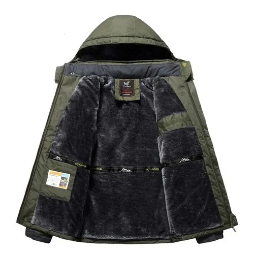 Imagen 2 del producto Chaqueta de invierno 2024 para hombre, Parka gruesa y cálida impermeable con capucha, abrigo cortavientos, chaqueta militar de lana de talla grande 9XL, chaqueta Masculina