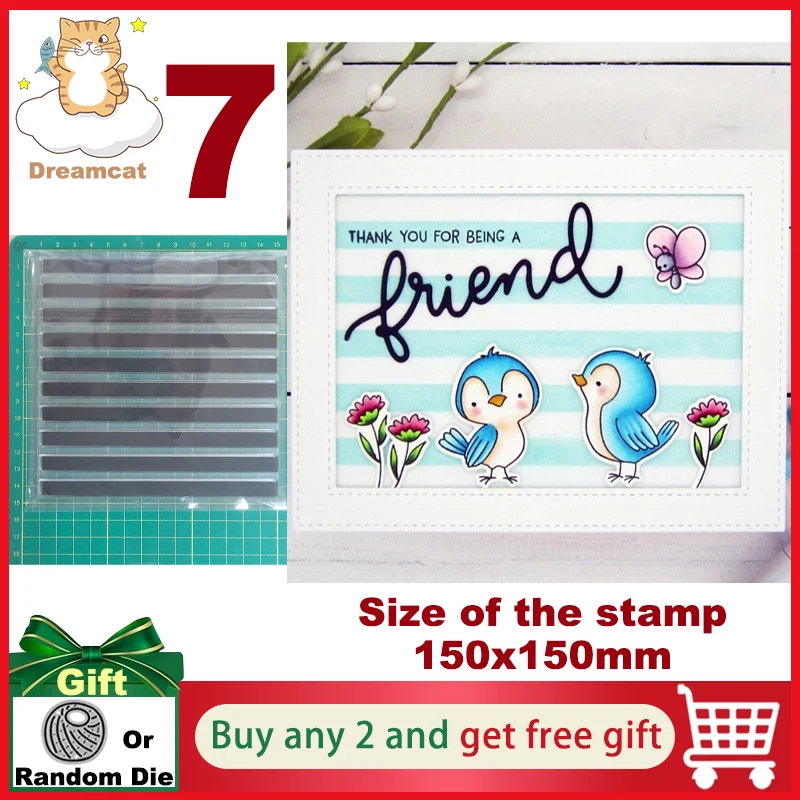 Simple Horizontal Stripes Clear Stamp for DIY Scrapbooking Card Album Paper Craft Rubber Transparent Silicone Card Making Stamps