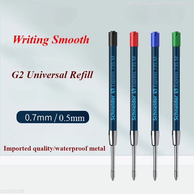 

1pcs Black Blue Red 0.5/0.7/0.9/1.0mm Germany Schneider European Standard Metalized Waterproof Refill G2 Gel Pen Rollerball Pen