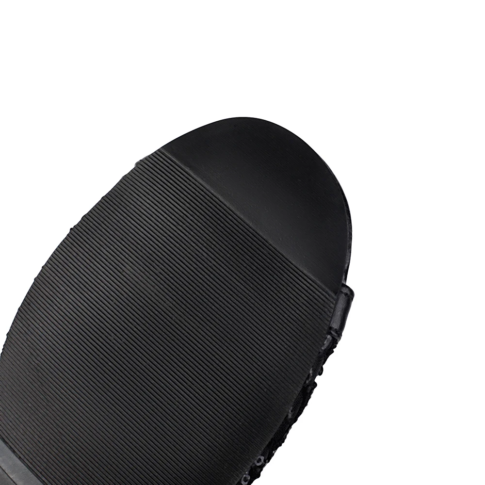 New Fashion White Black Women High Calf Summer Boots Mesh Low Square Heel Lady Party Sandals  Plus Big Size 10 44 46 view 5
