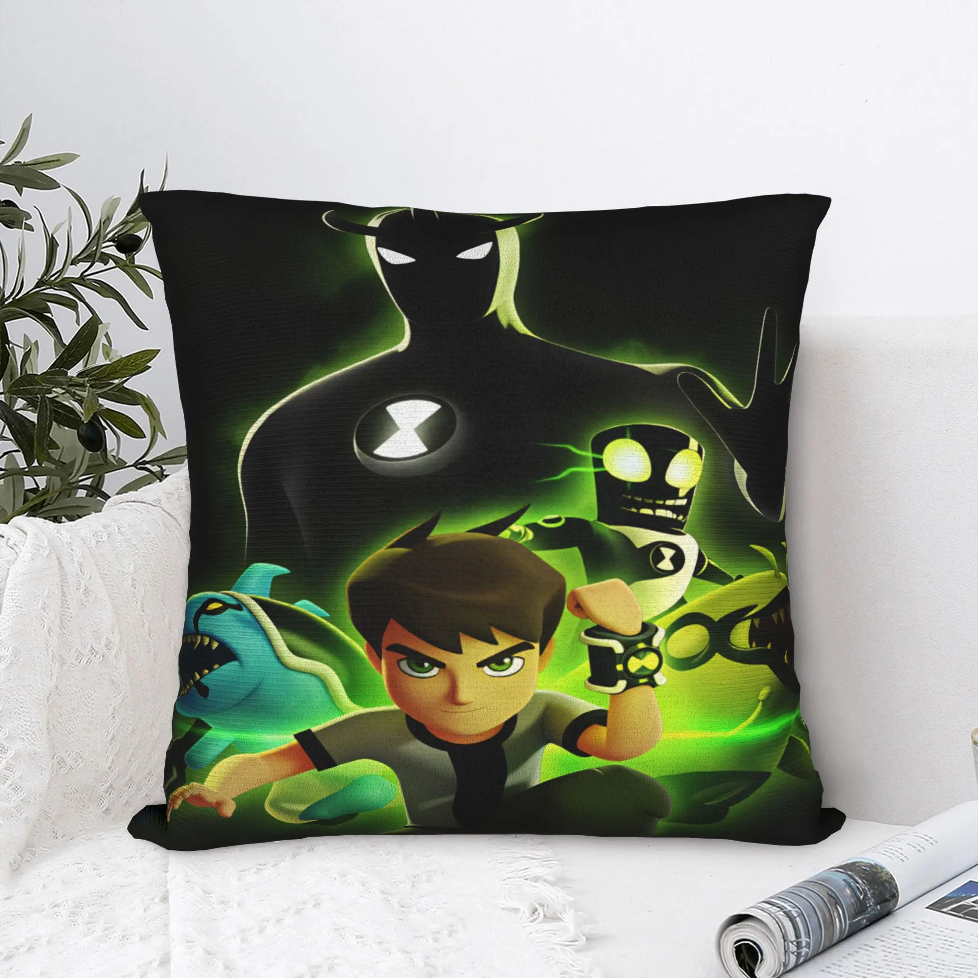 Pillow Case Ben 10 Cartoon Soft  Pillow Cover For Sofa Couch Bed Living Room Kawaii Pillowcases