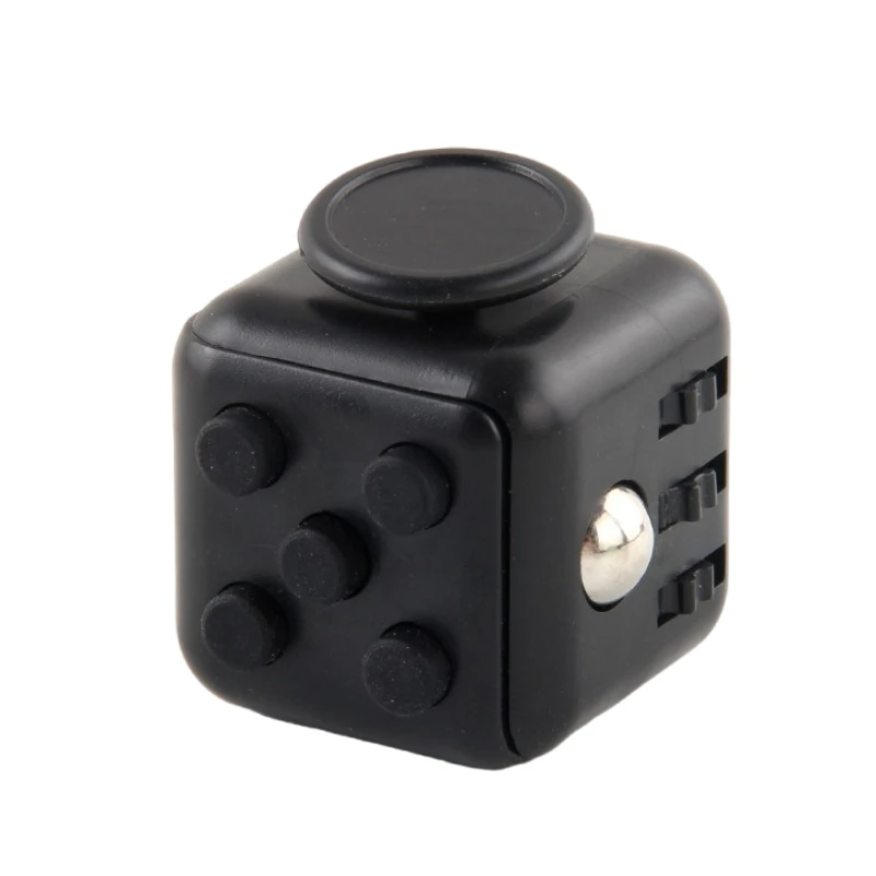 Black Dice Cube Stress Relief Autism Anxiety Sensory Toys 6sided Playable Decompression Toys Children Adult Gifts антистресс