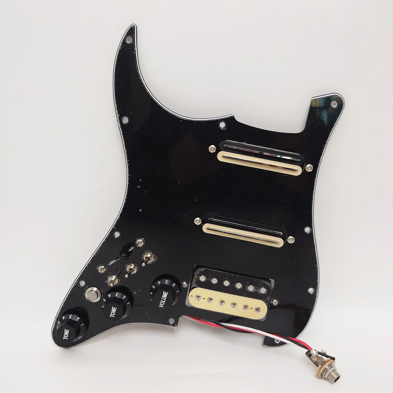 Left Handed SSH Guitar Prewired Loaded Pickguard Set,with Kill Switch Coil Splittin SSH Alnico 5 Humbucker Pickups for ST Guitar