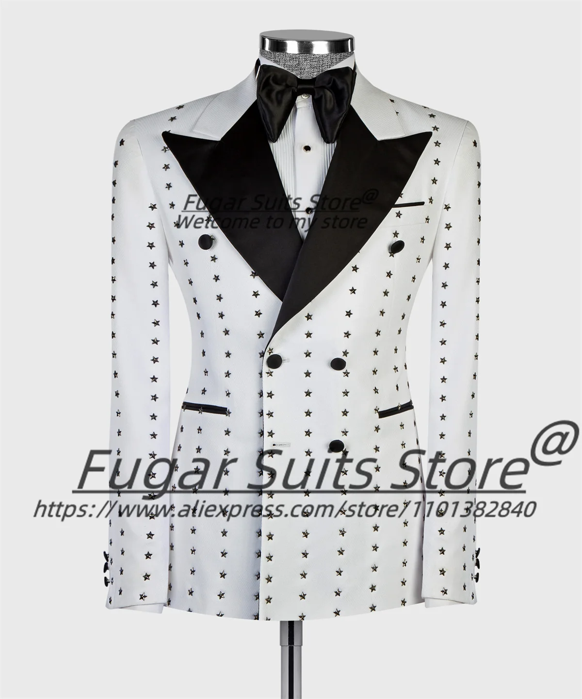 

Handsome White Prom Men Suits Customized Slim Fit Peak Lapel Groom Wedding Tuxedos 2Pieces Sets Male Catwalk Blazers Ropa Hombre