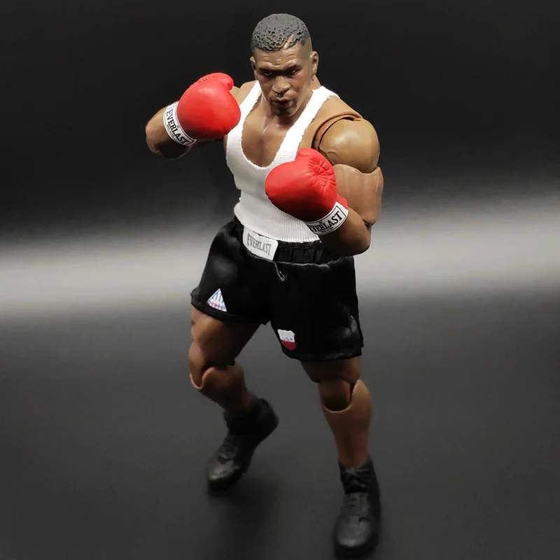 Figurine d'action Mike 18cm, Sculpture à 3 têtes, Boxer avec ceinture et Cape, modèle articulé, lutteur, jouet de collection, cadeau pour garçons