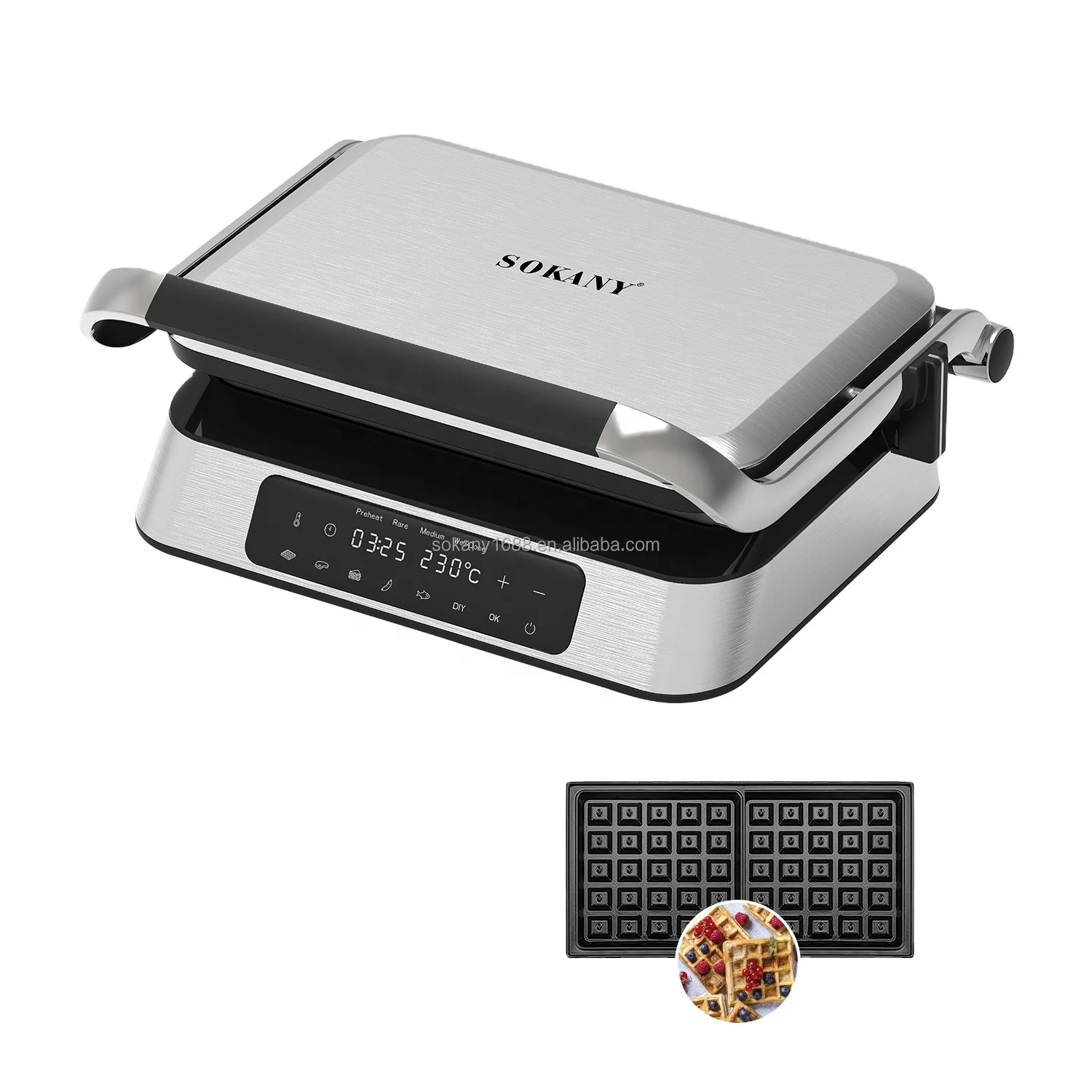 08016 new style electric Waffle breakfast toaster press grill sandwich maker machine with non-stick coating for home use