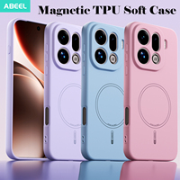 For Oppo Find X9 Pro X8 Pro Phone Case MagSafe Magnetic Wireless Charging Skin-Feel Shockproof TPU Soft Cover For Oppo Reno14