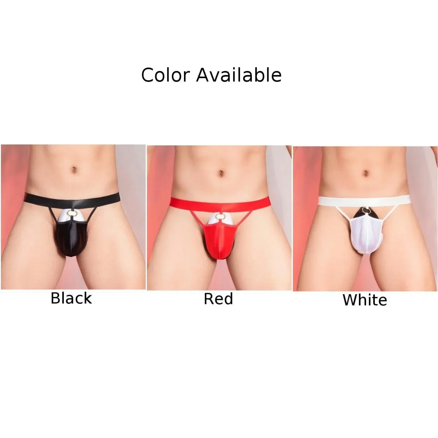 Mens Sissy Oil Glossy Panties Low Rise Thong G-String Briefs Thin T-Back Underwear Crotchless Erotic Lingerie Pouch Underpants