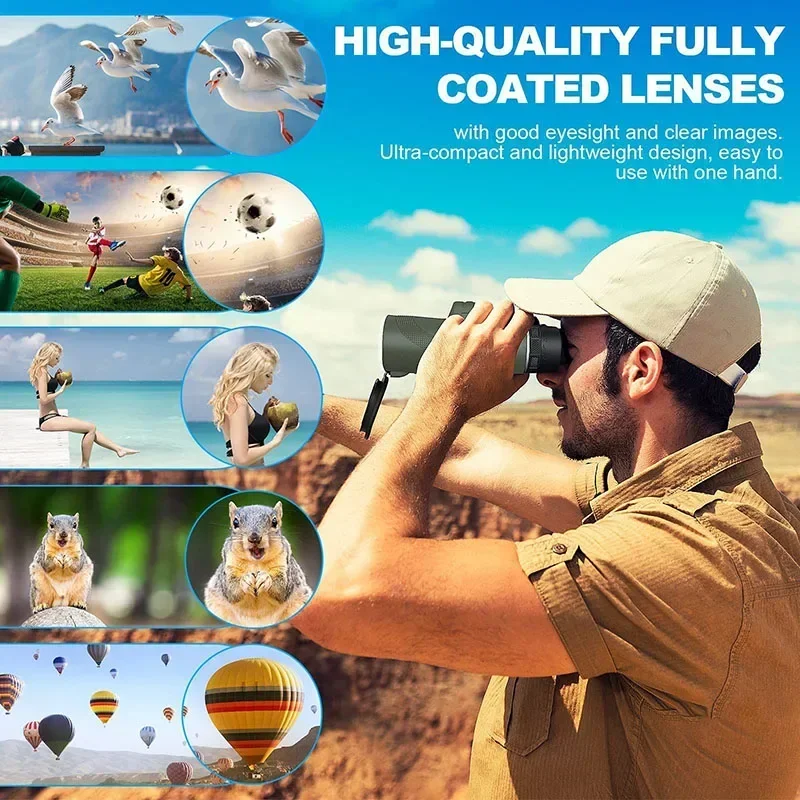 Long Range HD Monocular Telescope Bak4 Prism Telescopewith or without Tripod Phone Clip, Hunting, Outdoor Camping, 8000m, 80x100