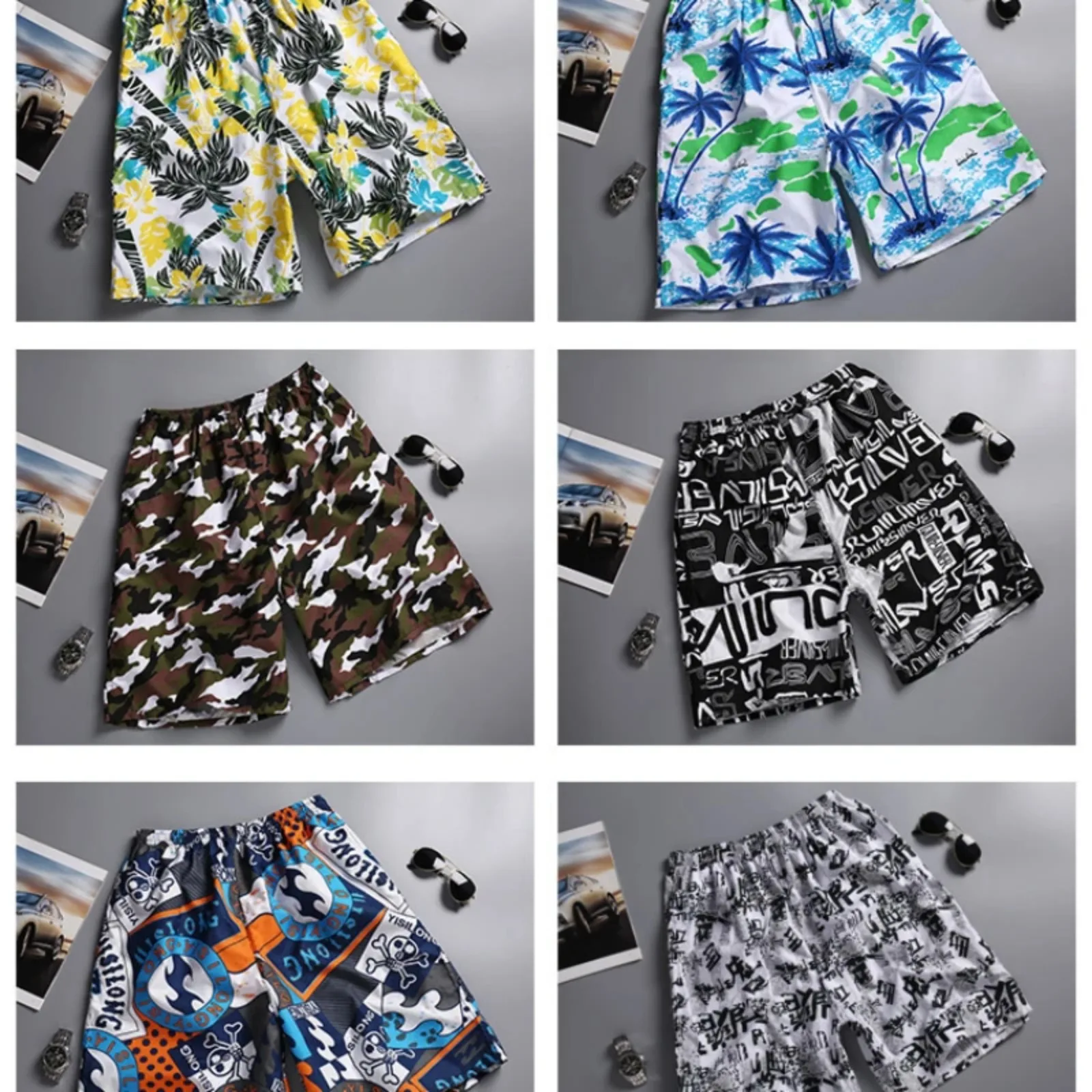 2024 Summer Hawaiian Beach Shorts Holiday Casual Colorful  Print Sportswear Quick Drying Trunks Ice Shorts Hawaii Swimsuit