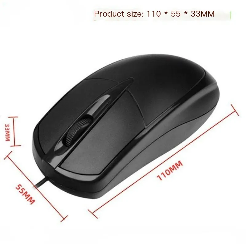 New USB Optical Wired Mouse Laptop Home Office Mouse Anti Slip Roller 3D 1200DPI Game Mause Computer Accessories For PC Desktop