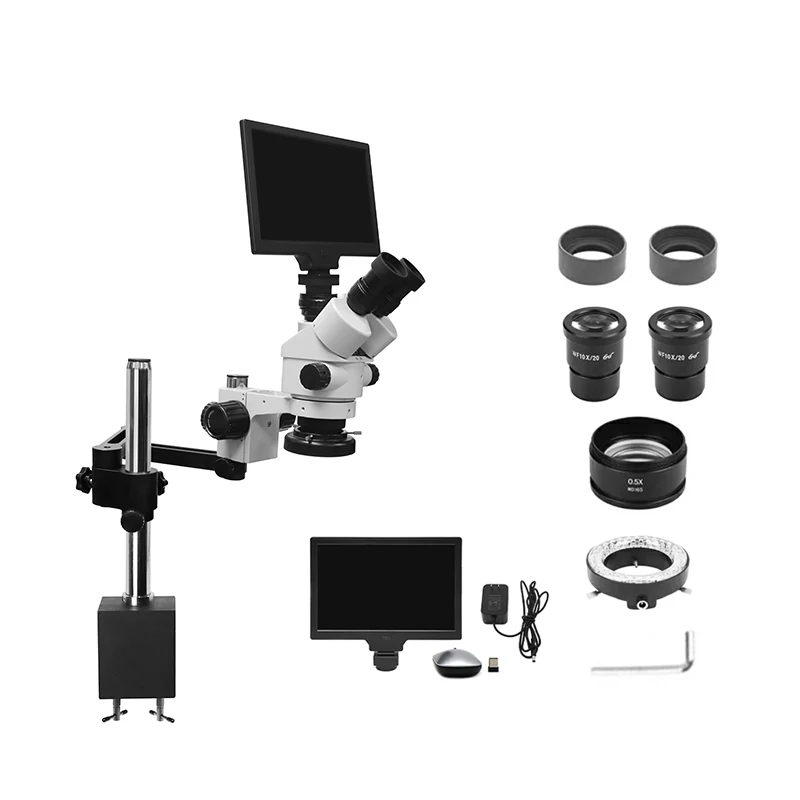 Microscope Digital Microscope with LCD Screen Microscope Mobile Phone Repairing Stereo Zoom 7X-90X LK-MS03B