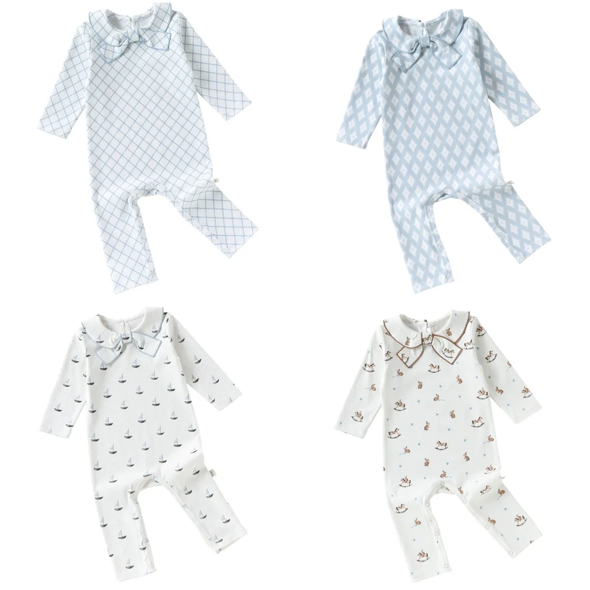 

Детские комбинезоны для девочек 2026: Новые весенние ромперы с длинным рукавом для мальчиков и девочек, милые хлопковые комбинезоны с принтом для новорожденных, домашняя одежда для ползания