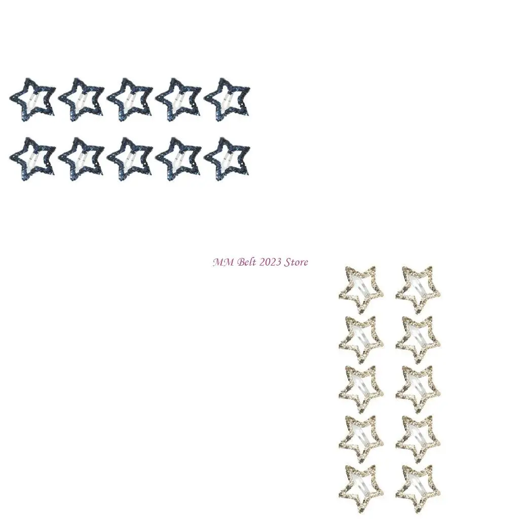 

49ME Sparkling Star Hair Clips Girl Barrettes Clip Side Bangs Decoration 10PCS
