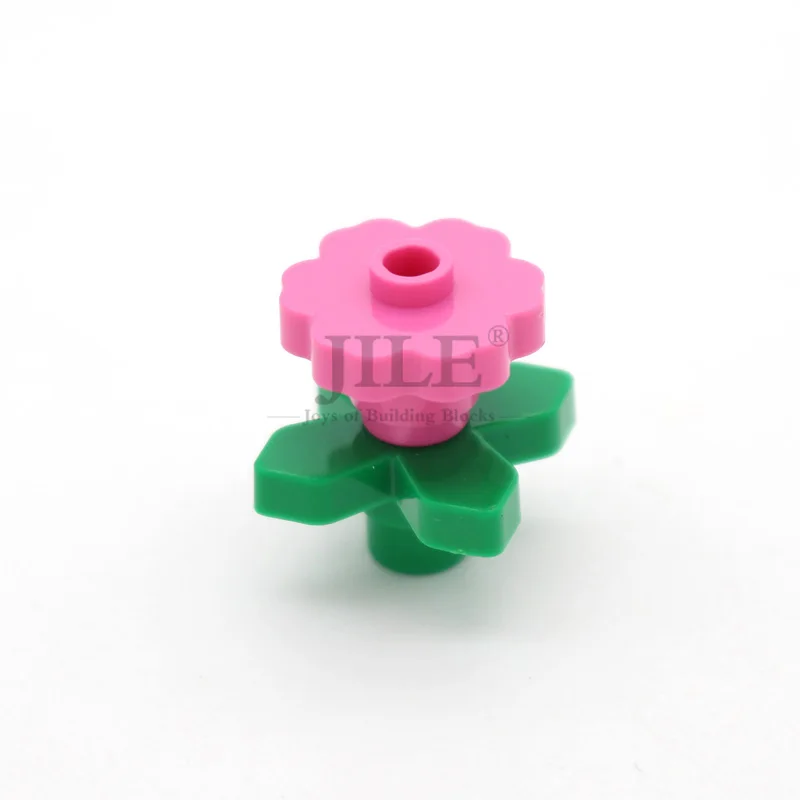 30 peças moc planta flor 4728 2x2 parafuso prisioneiro aberto arredondado e 4727 2x2 folhas tijolos angulares diy blocos de construção compatíveis brinquedos de jardim