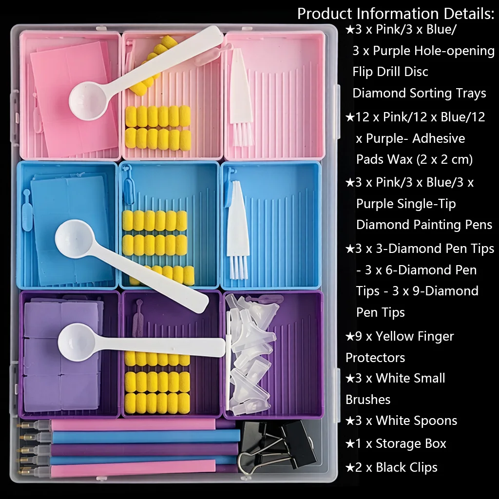 5D Diamond Painting Tools Kit with Storage Box description 1