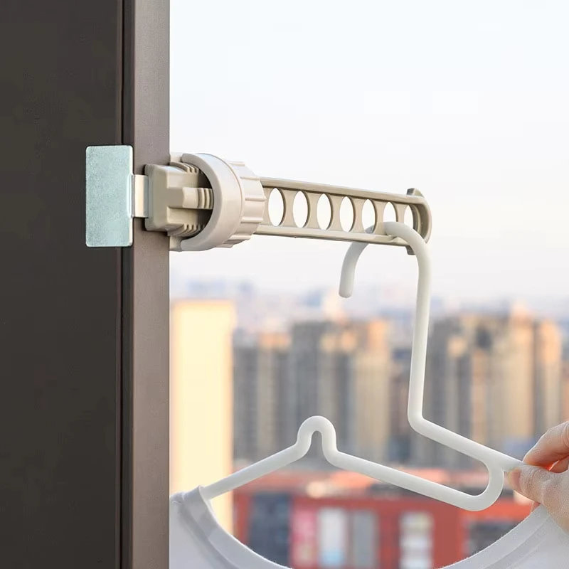 1/2PCS Travel Clothes Hanger Portable Window Frame Hanging Drying Rack For Indoor Wall Mounted Space Saving Clothes Hanger