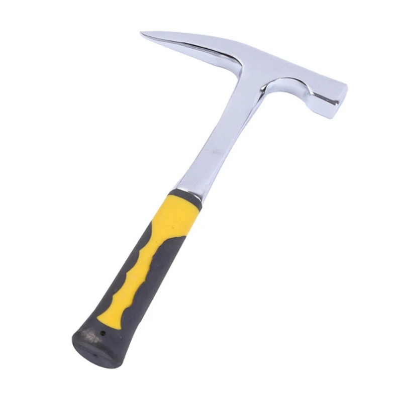 Rock Pick Hammer with Non-Skid Handle Steel Geologist Hammer Drop Forged Masonry Hammer w/ Pointed Tip & Shock Reduce