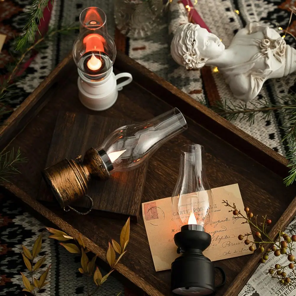 Unique Electronic Kerosene Lamp Creative Home Decoration Low Consumption 80s Old-fashioned Electronic Oil Lamp