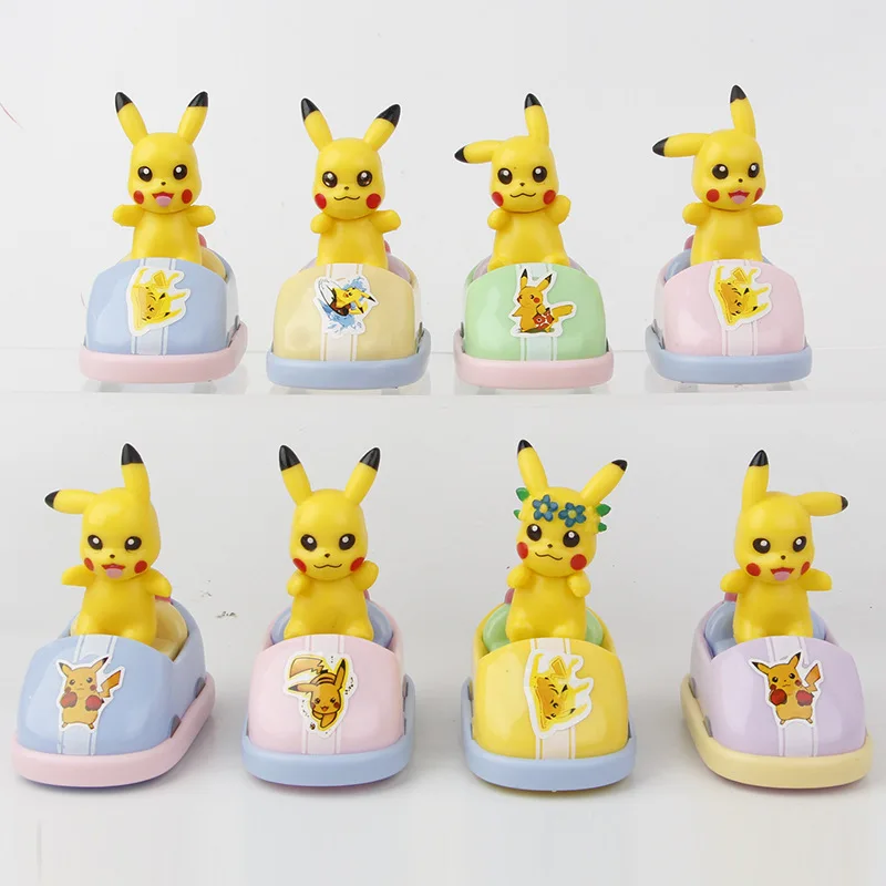 漫画アニメペットエルフピカチュウプルバックカー車の装飾品ケーキ装飾オーナメント人形フィギュアポケモンポケモン