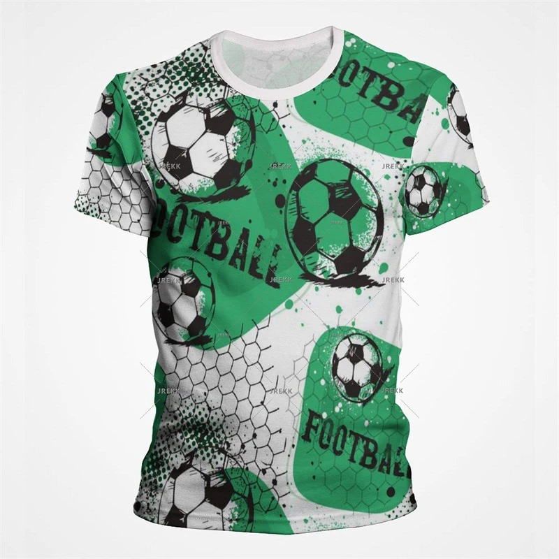 Football Game Clothes T Shirt Men Street Sports Soccer 3d Printed Pattern T-shirt Breathable Soft Summer Trend Outdoor Tees Top