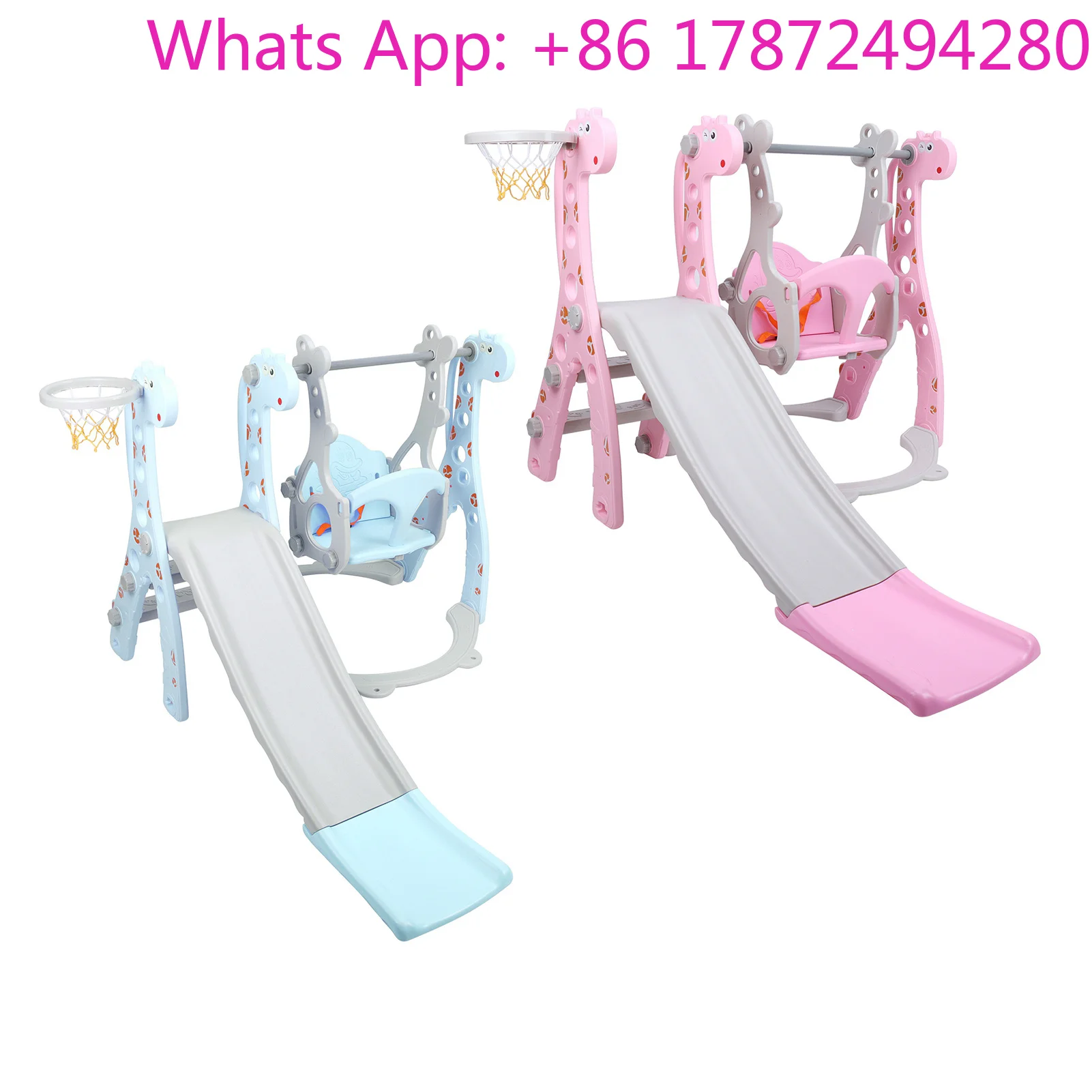 Climber Swing Set Toddler Climber Swing Set with Basketball Hoop Outdoor Indoor Children Play Slide Set