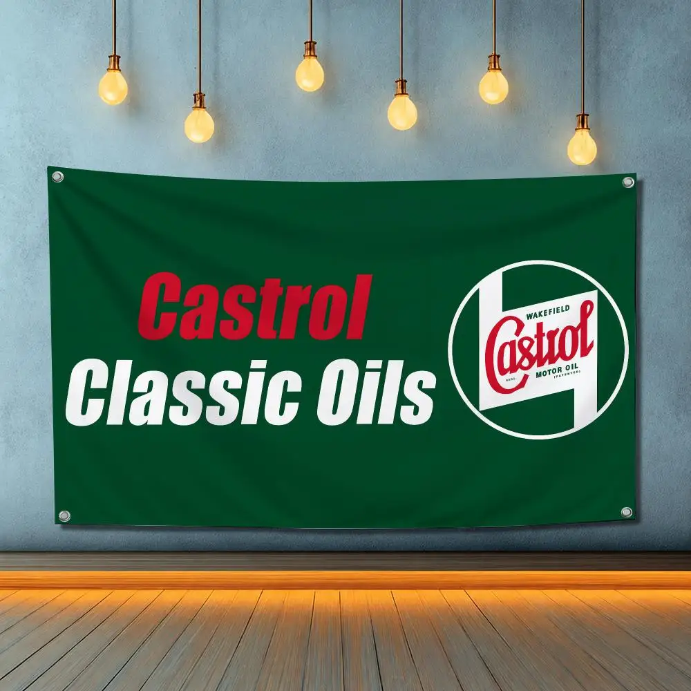 Castrol Castrols MOTOR Oil Flags Indoor Outdoor Wall Hanging Suitable For Living Room Bedroom And Camping Decorations