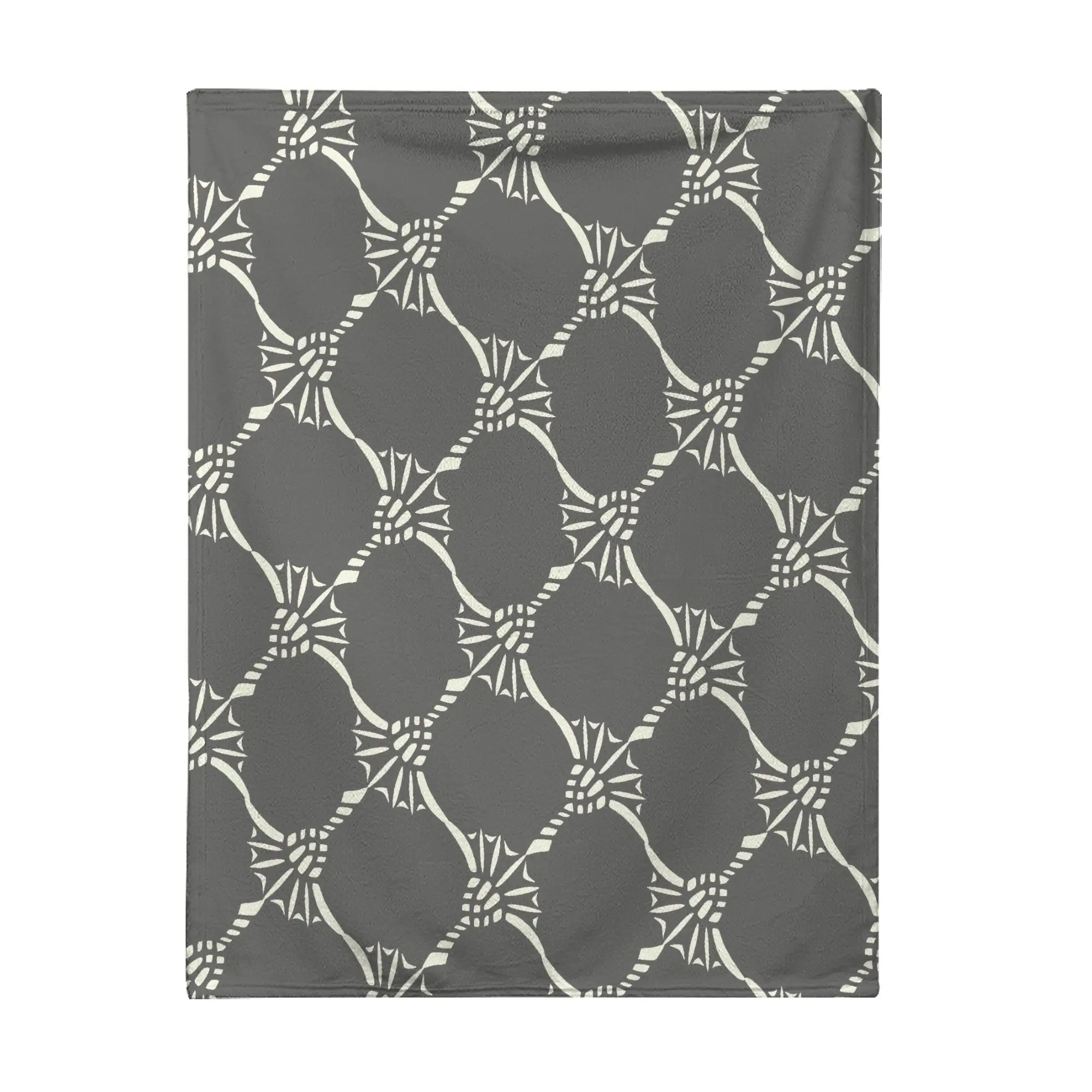 Large Geometric Pattern Throw Blanket Grey Fleece Soft Decor for Sofa Bed Boho Moroccan Style Winter Xmas Gift Home Ornament