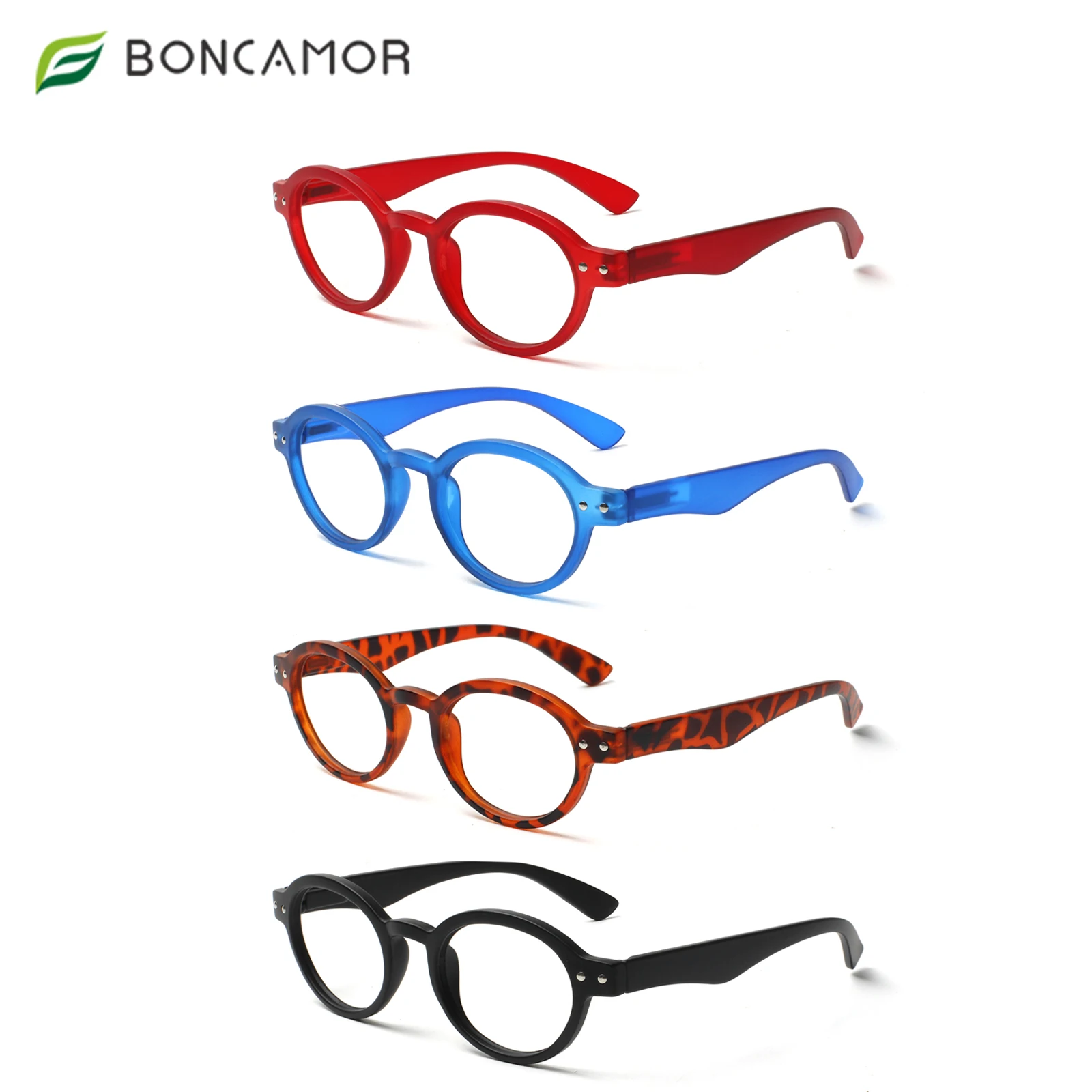 

BONCAMOR Reading Glasses for Women High Quality Anti Blue Light Glasses Men Refractive Lenses Spring Hinge Prescription Glasses